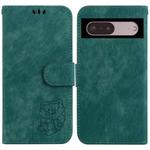 For Google Pixel 7 Little Tiger Embossed Leather Phone Case(Green)
