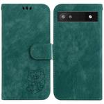 For Google Pixel 6a Little Tiger Embossed Leather Phone Case(Green)