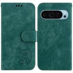 For Google Pixel 9 Pro Little Tiger Embossed Leather Phone Case(Green)