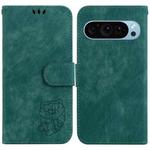 For Google Pixel 9 Little Tiger Embossed Leather Phone Case(Green)