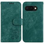 For Google Pixel 9a Little Tiger Embossed Leather Phone Case(Green)