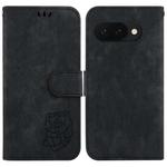 For Google Pixel 9a Little Tiger Embossed Leather Phone Case(Black)