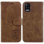 For LG K52 / K62 / Q52 Little Tiger Embossed Leather Phone Case(Brown)