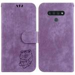 For LG Stylo 6 / K71 Little Tiger Embossed Leather Phone Case(Purple)