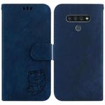 For LG Stylo 6 / K71 Little Tiger Embossed Leather Phone Case(Dark Blue)