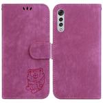 For LG Velvet 4G / 5G / G9 Little Tiger Embossed Leather Phone Case(Rose Red)