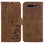 For LG K41S / K51S Little Tiger Embossed Leather Phone Case(Brown)