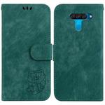 For LG K50 / Q60 Little Tiger Embossed Leather Phone Case(Green)