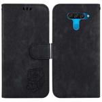 For LG K50 / Q60 Little Tiger Embossed Leather Phone Case(Black)