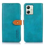 For Motorola Moto G54 India KHAZNEH Dual-color Cowhide Texture Flip Leather Phone Case(Blue)