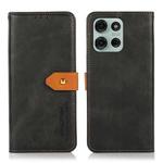 For Motorola Moto G75 5G KHAZNEH Dual-color Cowhide Texture Flip Leather Phone Case(Black)