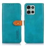 For Motorola Moto G75 5G KHAZNEH Dual-color Cowhide Texture Flip Leather Phone Case(Blue)