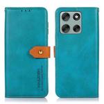 For Motorola Moto G56 5G KHAZNEH Dual-color Cowhide Texture Flip Leather Phone Case(Blue)