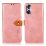 For Sony Xperia 5 V KHAZNEH Dual-color Cowhide Texture Flip Leather Phone Case(Rose Gold)