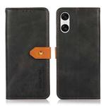 For Sony Xperia 10 VI KHAZNEH Dual-color Cowhide Texture Flip Leather Phone Case(Black)