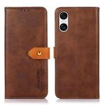 For Sony Xperia 10 VI KHAZNEH Dual-color Cowhide Texture Flip Leather Phone Case(Brown)