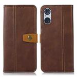 For Sony Xperia 5 V Stitching Thread Calf Texture Leather Phone Case(Brown)