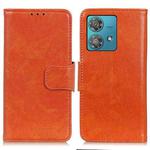 For Motorola Moto G84 5G Nappa Texture Flip Leather Phone Case(Orange)