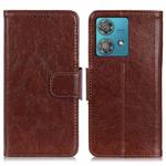 For Motorola Moto G84 5G Nappa Texture Flip Leather Phone Case(Brown)