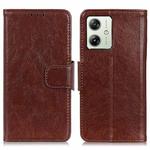 For Motorola Moto G64 5G Nappa Texture Flip Leather Phone Case(Brown)