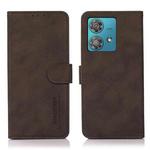 For Motorola Edge 40 Neo KHAZNEH Matte Texture Leather Phone Case(Brown)