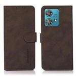 For Motorola Moto G84 5G KHAZNEH Matte Texture Leather Phone Case(Brown)