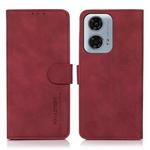 For Motorola Moto G04 / G24 KHAZNEH Matte Texture Leather Phone Case(Red)