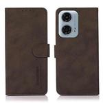 For Motorola Moto G34 5G KHAZNEH Matte Texture Leather Phone Case(Brown)