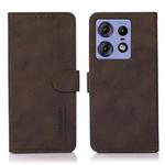 For Motorola Edge 50 Pro KHAZNEH Matte Texture Leather Phone Case(Brown)