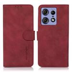 For Motorola Edge 50 Pro KHAZNEH Matte Texture Leather Phone Case(Red)