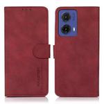 For Motorola Moto G85 KHAZNEH Matte Texture Leather Phone Case(Red)