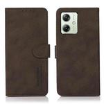 For Motorola Moto G64 5G KHAZNEH Matte Texture Leather Phone Case(Brown)