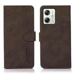 For Motorola Moto G54 India KHAZNEH Matte Texture Leather Phone Case(Brown)