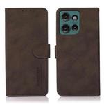 For Motorola Edge 50 5G Global KHAZNEH Matte Texture Leather Phone Case(Brown)