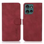 For Motorola Edge 50 Neo KHAZNEH Matte Texture Leather Phone Case(Red)