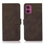 For Motorola Moto G55 5G KHAZNEH Matte Texture Leather Phone Case(Brown)