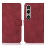 For Sony Xperia 1 IV KHAZNEH Matte Texture Leather Phone Case(Red)