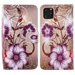 For iPhone 15 Pro Max Painted Pattern Horizontal Flip Leather Phone Case(Lotus)