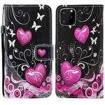 For iPhone 15 Pro Max Painted Pattern Horizontal Flip Leather Phone Case(Peach Heart)