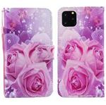 For iPhone 15 Pro Max Painted Pattern Horizontal Flip Leather Phone Case(Rose)