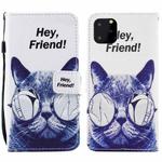For iPhone 15 Pro Painted Pattern Horizontal Flip Leather Phone Case(Cool Cat)