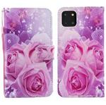 For iPhone 15 Plus Painted Pattern Horizontal Flip Leather Phone Case(Rose)