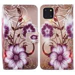 For iPhone 15 Painted Pattern Horizontal Flip Leather Phone Case(Lotus)