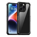 For iPhone 15 Pro iPAKY Guard Series Transparent PC+TPU Phone Case(Black)