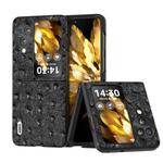 For OPPO Find N3 Flip ABEEL Genuine Leather Ostrich Texture Phone Case(Black)
