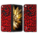 For OPPO Find N3 ABEEL Black Edge Leopard Phone Case(Red Leopard)