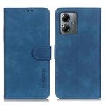 For Motorola Moto G14 4G KHAZNEH Retro Texture Leather Phone Case(Blue)