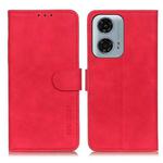 For Motorola Moto G34 KHAZNEH Retro Texture Leather Phone Case(Red)