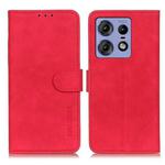 For Motorola Edge 50 Pro KHAZNEH Retro Texture Leather Phone Case(Red)