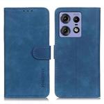 For Motorola Edge 50 Pro KHAZNEH Retro Texture Leather Phone Case(Blue)